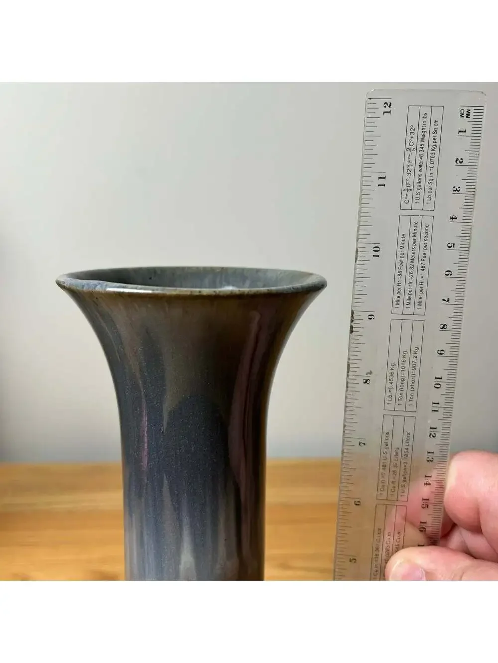 Cliftwood Illinois Art Pottery Purple Blue Glaze Large 9.5